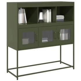 Aparador de acero laminado en frío verde oliva 100,5x39x107 cm by , Sideboards - Ref: Foro24-853420, Price: 118,89 €, Discoun...