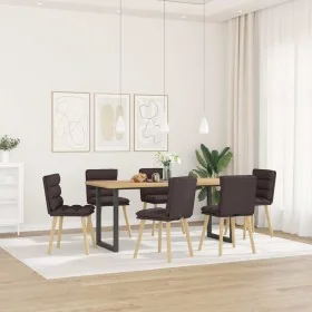 Sillas de comedor 6 unidades tela marrón oscuro by , dining chairs - Ref: Foro24-3315667, Price: 317,98 €, Discount: %
