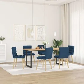 Sillas de comedor 6 unidades tela azul de , Sillas de comedor - Ref: Foro24-3315671, Precio: 317,98 €, Descuento: %