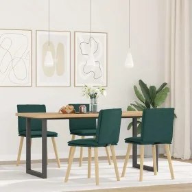 Sillas de comedor 4 unidades tela verde oscuro de , Sillas de comedor - Ref: Foro24-3315360, Precio: 210,66 €, Descuento: %