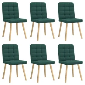Sillas de comedor 6 unidades tela verde oscuro de , Sillas de comedor - Ref: Foro24-3315466, Precio: 302,25 €, Descuento: %