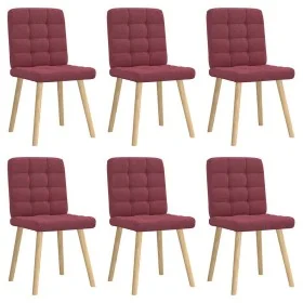 Sillas de comedor 6 unidades tela rojo tinto von , Essstühle - Ref: Foro24-3315464, Preis: 302,25 €, Rabatt: %