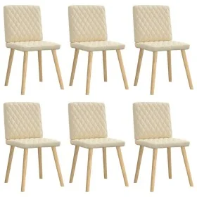 Sillas de comedor 6 unidades tela color crema de , Sillas de comedor - Ref: Foro24-3315498, Precio: 297,77 €, Descuento: %