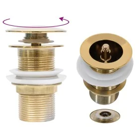 Desagüe empuje sin función desbordamiento dorado 6,4x6,4x9,1 cm de , Grifos - Ref: Foro24-149062, Precio: 19,44 €, Descuento: %