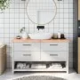 Encimera baño madera maciza tratada marrón claro 140x30x(2-6)cm by , Countertops - Ref: Foro24-3156146, Price: 81,11 €, Disco...
