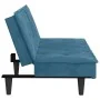 Sofá cama con portavasos terciopelo azul de , Sofás - Ref: Foro24-351919, Precio: 263,21 €, Descuento: %