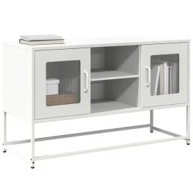 Mueble para TV de acero blanco 100,5x39x60,5 cm de , Muebles TV - Ref: Foro24-853385, Precio: 90,90 €, Descuento: %