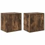 Armarios de pared 2 uds para garaje madera roble ahumado de , Armarios industriales - Ref: Foro24-860634, Precio: 59,45 €, De...