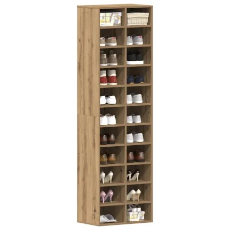 Zapatero de madera contrachapada roble artisian 54x34x183 cm de , Zapateros y organizadores de calzado - Ref: Foro24-859385, ...