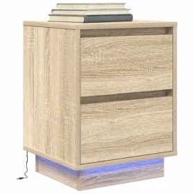 Mesilla de noche con luces LED roble Sonoma 38x34x50 cm von , Nachttische - Ref: Foro24-861287, Preis: 57,56 €, Rabatt: %