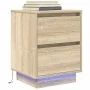 Mesilla de noche con luces LED roble Sonoma 38x34x50 cm by , Nightstands - Ref: Foro24-861287, Price: 57,56 €, Discount: %