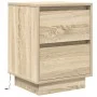 Mesilla de noche con luces LED roble Sonoma 38x34x50 cm by , Nightstands - Ref: Foro24-861287, Price: 57,56 €, Discount: %