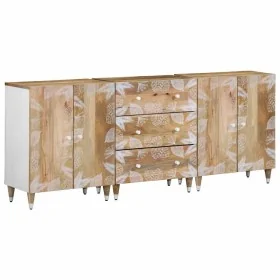 Aparadores 3 uds de madera maciza de mango 60x33,5x75 cm de , Taquillas y armarios de almacenamiento - Ref: Foro24-3310134, P...
