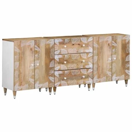 Aparadores 3 uds de madera maciza de mango 60x33,5x75 cm de , Taquillas y armarios de almacenamiento - Ref: Foro24-3310134, P...