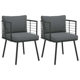 Sillones de jardín con cojines 2 uds ratán sintético negro de , Sillas de jardín - Ref: Foro24-3328656, Precio: 216,17 €, Des...