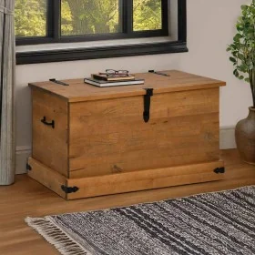 Baúl de almacenamiento HALDEN de madera maciza 91x48x47 cm de , Baúles de almacenamiento - Ref: Foro24-4018401, Precio: 160,4...