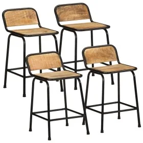 Taburetes de barra 4 uds 46x35,5x70 cm madera maciza de mango de , Taburetes de cocina - Ref: Foro24-4013535, Precio: 225,68 ...