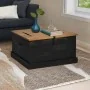 Baúl de almacenamiento HALDEN negro 91x91x47 cm madera maciza de , Baúles de almacenamiento - Ref: Foro24-4018408, Precio: 23...