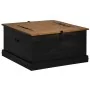 Baúl de almacenamiento HALDEN negro 91x91x47 cm madera maciza de , Baúles de almacenamiento - Ref: Foro24-4018408, Precio: 23...