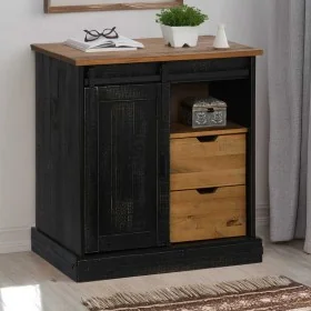 Aparador HALDEN con puerta corredera negro 80x40x80 cm by , Sideboards - Ref: Foro24-4018420, Price: 201,90 €, Discount: %