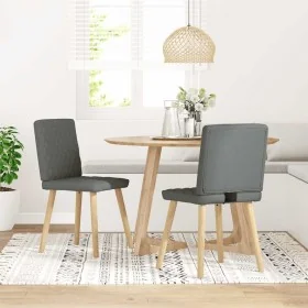 Sillas de comedor 2 unidades tela gris oscuro de , Sillas de comedor - Ref: Foro24-4101122, Precio: 103,64 €, Descuento: %