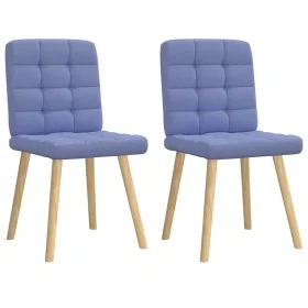 Sillas de comedor 2 uds tela azul jeans de , Sillas de comedor - Ref: Foro24-4101101, Precio: 105,11 €, Descuento: %