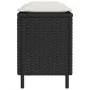 Banco de jardín con cojín negro 110x30x40,5 cm ratán sintético de , Bancos de jardín - Ref: Foro24-4104154, Precio: 86,38 €, ...