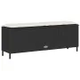 Banco de jardín con cojín negro 110x30x40,5 cm ratán sintético de , Bancos de jardín - Ref: Foro24-4104154, Precio: 86,38 €, ...