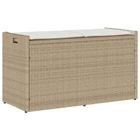 Banco de almacenaje con cojín beige 100 cm ratán sintético de , Bancos de jardín - Ref: Foro24-4104064, Precio: 133,23 €, Des...