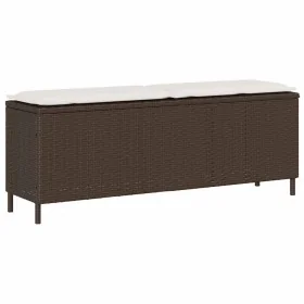 Banco de jardín con cojín gris 110x30x40,5 cm ratán sintético de , Bancos de jardín - Ref: Foro24-4104156, Precio: 88,87 €, D...