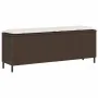 Banco de jardín con cojín gris 110x30x40,5 cm ratán sintético de , Bancos de jardín - Ref: Foro24-4104156, Precio: 88,87 €, D...