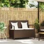 Banco de jardín con almacenaje y cojín marrón ratán sintético de , Bancos de jardín - Ref: Foro24-4104212, Precio: 210,90 €, ...