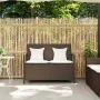 Banco de jardín con almacenaje y cojín marrón ratán sintético de , Bancos de jardín - Ref: Foro24-4104212, Precio: 210,90 €, ...