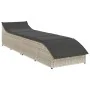 Tumbona plegable con cojín y espacio gris claro ratán sintético by , Loungers - Ref: Foro24-4104225, Price: 249,49 €, Discoun...