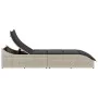 Tumbona plegable con cojín y espacio gris claro ratán sintético by , Loungers - Ref: Foro24-4104225, Price: 249,49 €, Discoun...