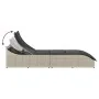 Tumbona plegable con cojín y espacio gris claro ratán sintético by , Loungers - Ref: Foro24-4104225, Price: 249,49 €, Discoun...