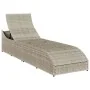 Tumbona plegable con cojín y espacio gris claro ratán sintético by , Loungers - Ref: Foro24-4104225, Price: 249,49 €, Discoun...