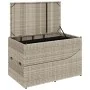 Tumbona plegable con cojín y espacio gris claro ratán sintético by , Loungers - Ref: Foro24-4104225, Price: 249,49 €, Discoun...