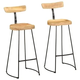 Taburetes de barra 2 uds 49x43x103 cm madera maciza de mango by , Kitchen stools - Ref: Foro24-4013521, Price: 155,44 €, Disc...