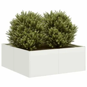 Jardinera acero blanco 80x80x30 cm de , Maceteros y jardineras - Ref: Foro24-860802, Precio: 58,49 €, Descuento: %