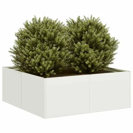 Jardinera acero blanco 80x80x30 cm de , Maceteros y jardineras - Ref: Foro24-860802, Precio: 58,49 €, Descuento: %