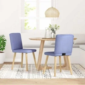 Sillas de comedor 2 uds tela azul jeans de , Sillas de comedor - Ref: Foro24-4101207, Precio: 101,95 €, Descuento: %