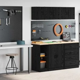 Armarios 2 uds para garaje madera de ingeniería negro de , Armarios industriales - Ref: Foro24-3328261, Precio: 70,77 €, Desc...