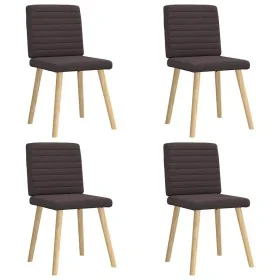 Sillas de comedor 4 unidades tela marrón oscuro de , Sillas de comedor - Ref: Foro24-3315278, Precio: 198,40 €, Descuento: %