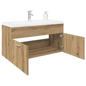 Mueble para lavabo con lavabo empotrado artesanal de roble de , Muebles de baño - Ref: Foro24-3328910, Precio: 300,13 €, Desc...