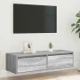 Mueble de TV con luces LED sonoma gris 100X35,5x25 cm de , Muebles TV - Ref: Foro24-860243, Precio: 84,06 €, Descuento: %