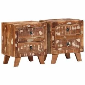 Mesilla de noche 2 uds 40x32x46 cm madera maciza reciclada de , Mesitas de noche - Ref: Foro24-4104514, Precio: 226,65 €, Des...