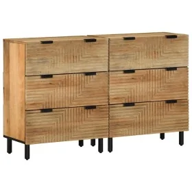 Aparadores 2 uds. madera maciza de mango marrón 60x33x75 cm de , Taquillas y armarios de almacenamiento - Ref: Foro24-3310004...