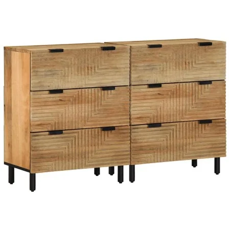 Aparadores 2 uds. madera maciza de mango marrón 60x33x75 cm de , Taquillas y armarios de almacenamiento - Ref: Foro24-3310004...