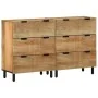 Aparadores 2 uds. madera maciza de mango marrón 60x33x75 cm de , Taquillas y armarios de almacenamiento - Ref: Foro24-3310004...